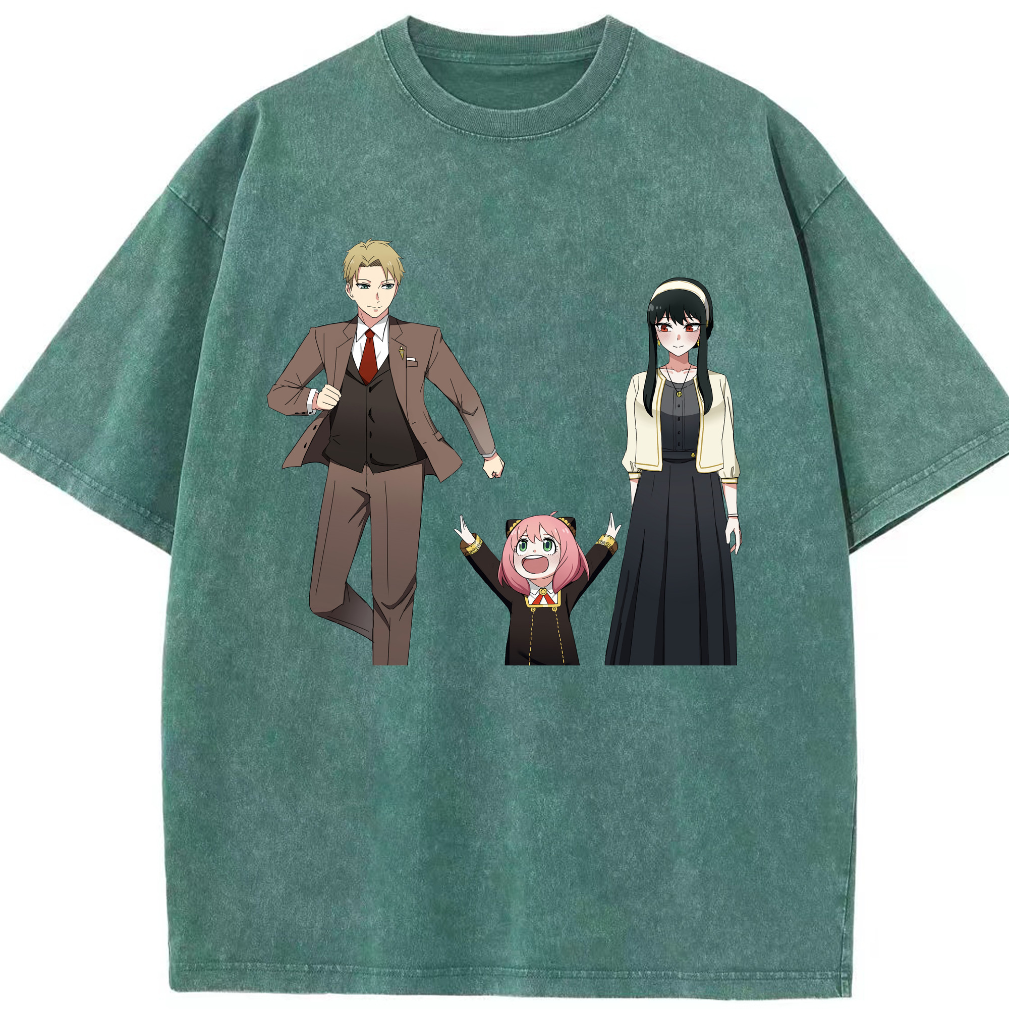 （画像用） SPY×FAMILY间谍家家酒 綿100% ヴィンテージ風 半袖Tシャツ（フロントプリント）